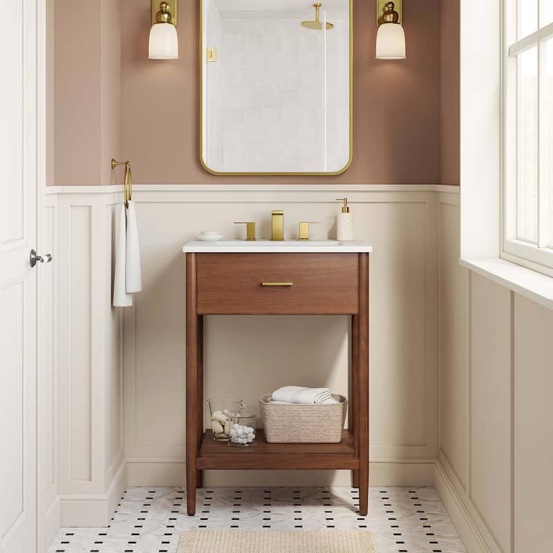 Zaire 18"/24"/30"/36"/48" Bathroom Vanity Cabinet (Sink Basin Not Included) - 24" - Walnut