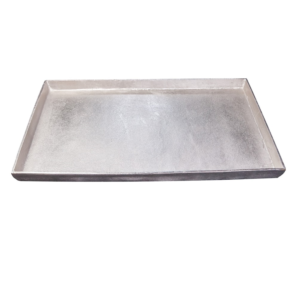 Lg. Cast Aluminum Rectangle Tray Nickel Antique