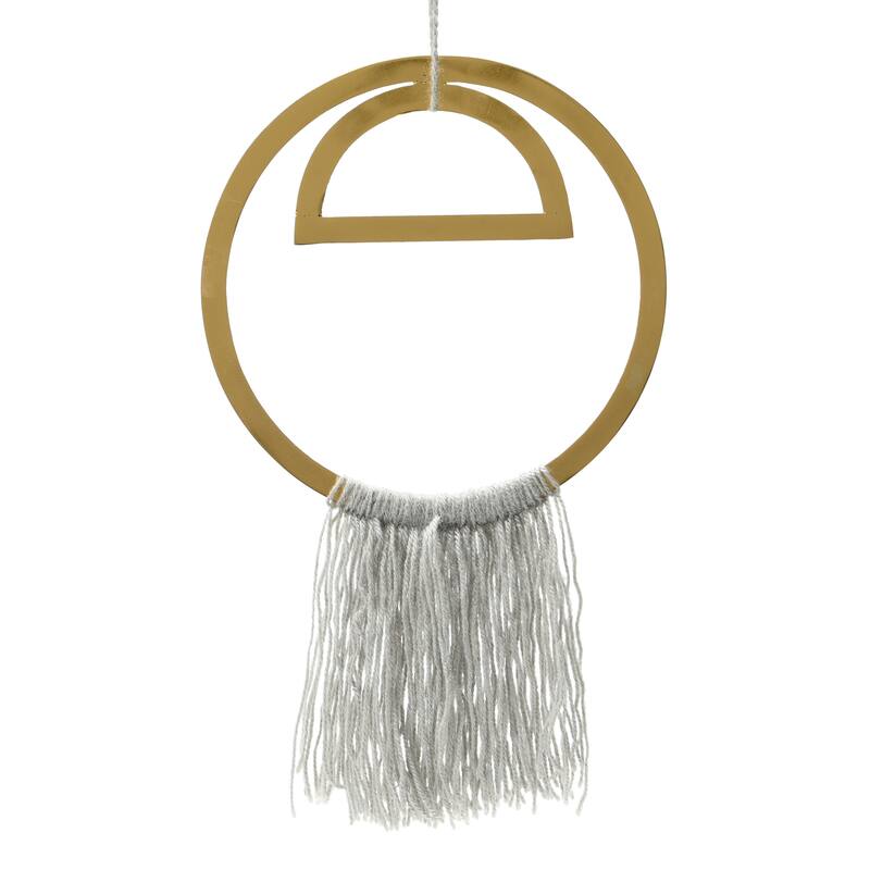 Round Metal Wall Hanging with Tassel
