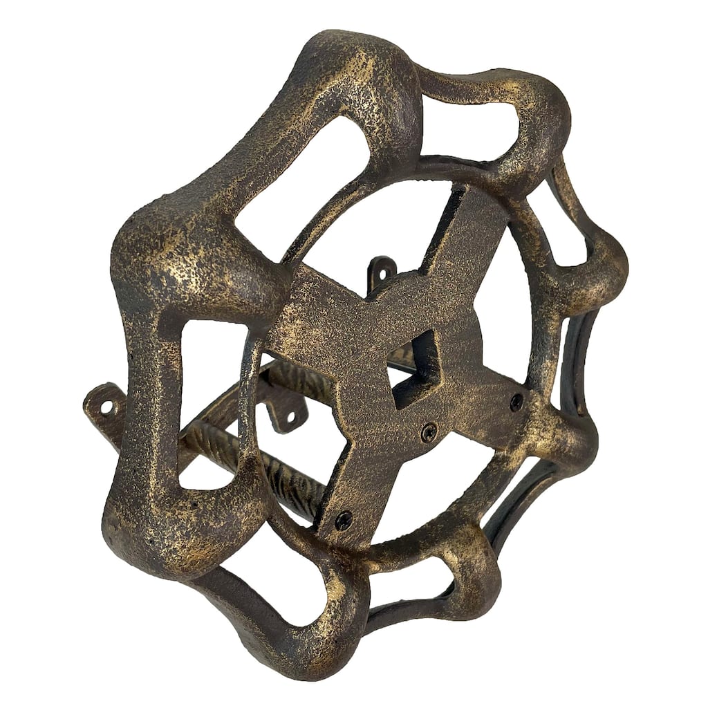 Vintage Faucet Spigot Hose Holder - Cast Iron With Bronze Finish - - 11 X 11.25 X 6.5 inches