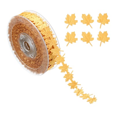 15 Yards Maple Leaf Ribbon, Leaves Trim Rope Artificial Leaf String