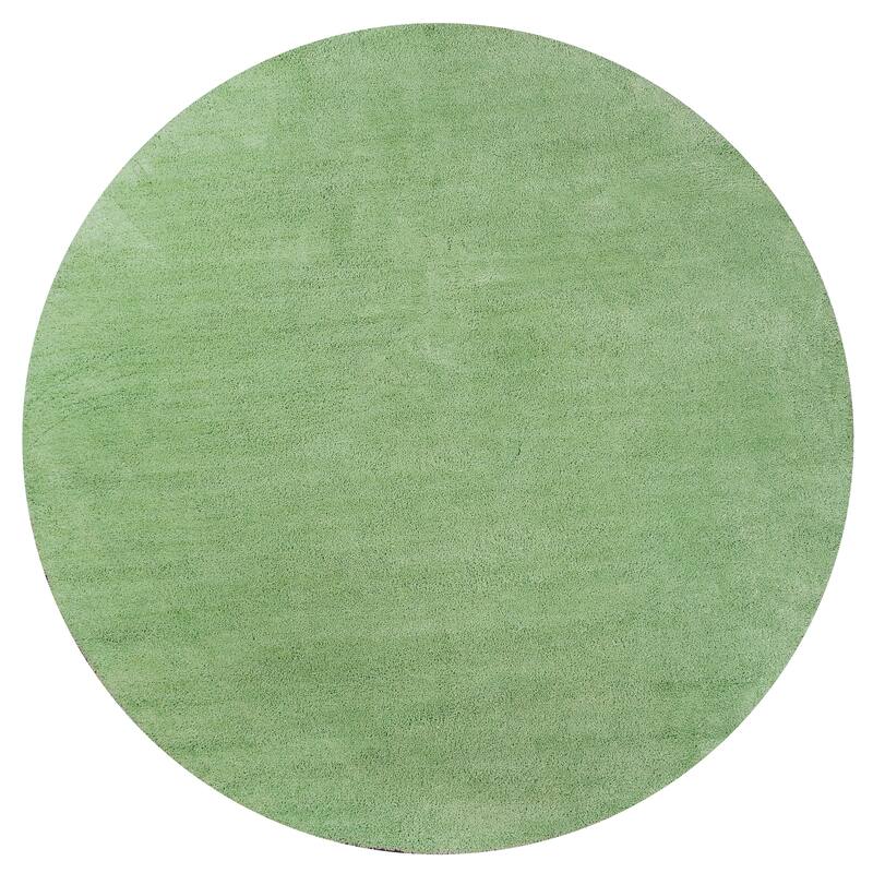 Domani Euphoria Cozy Spearmint Green Rug - 8' Round - Spearmint Green