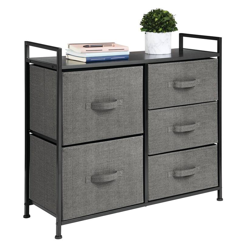 mDesign Wide Dresser Storage Tower Organizer Unit, 5 Drawers