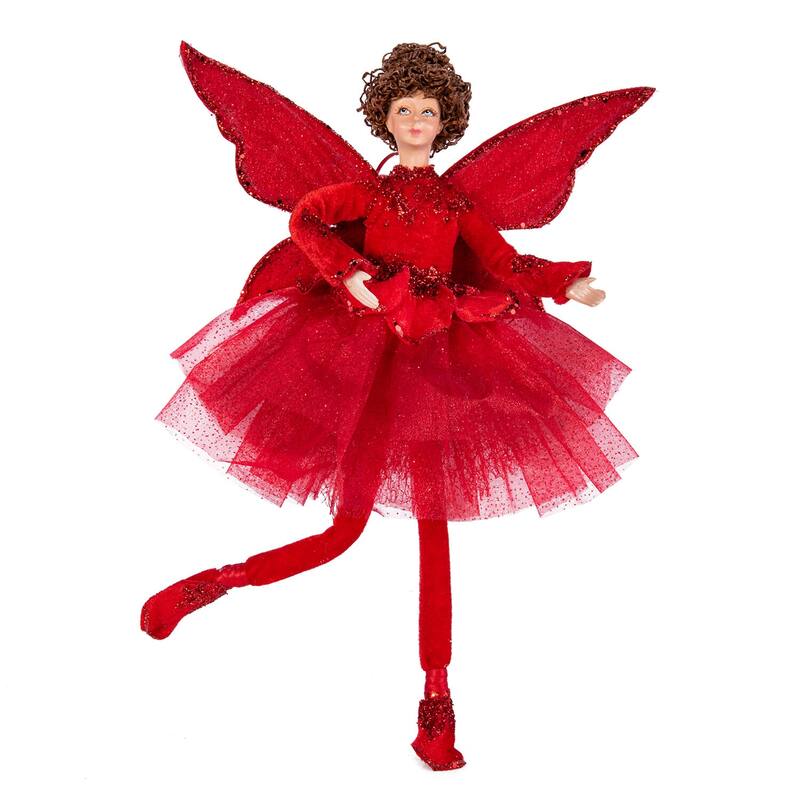 STP Goods 12" Fairy Collectible Christmas Ornament - Red