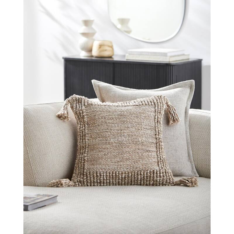 Xzavier Modern & Contemporary Solid Color Accent Pillow - 20"L x 20"W - Cover Only - Brown
