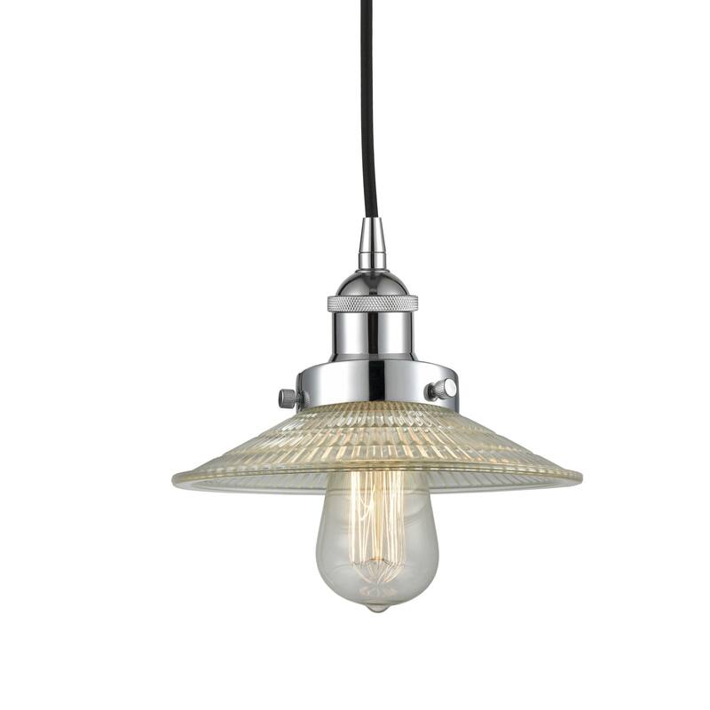 Innovations Lighting 616-1PH-6-9 Halophane Pendant Halophane 9" Wide - Polished Chrome / Clear Halophane