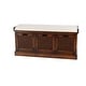 preview thumbnail 6 of 56, Brown Wood Storage Bench with Upholstered Seat - 42 x 15 x 20