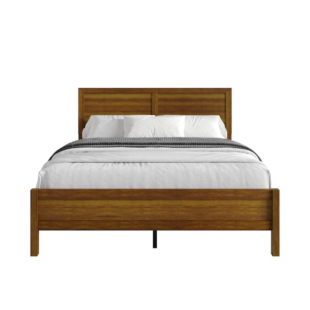 Clayfell Norton Solid Wood Platform Bed With Slats Support, No Box Spring Required, Easy Assembly