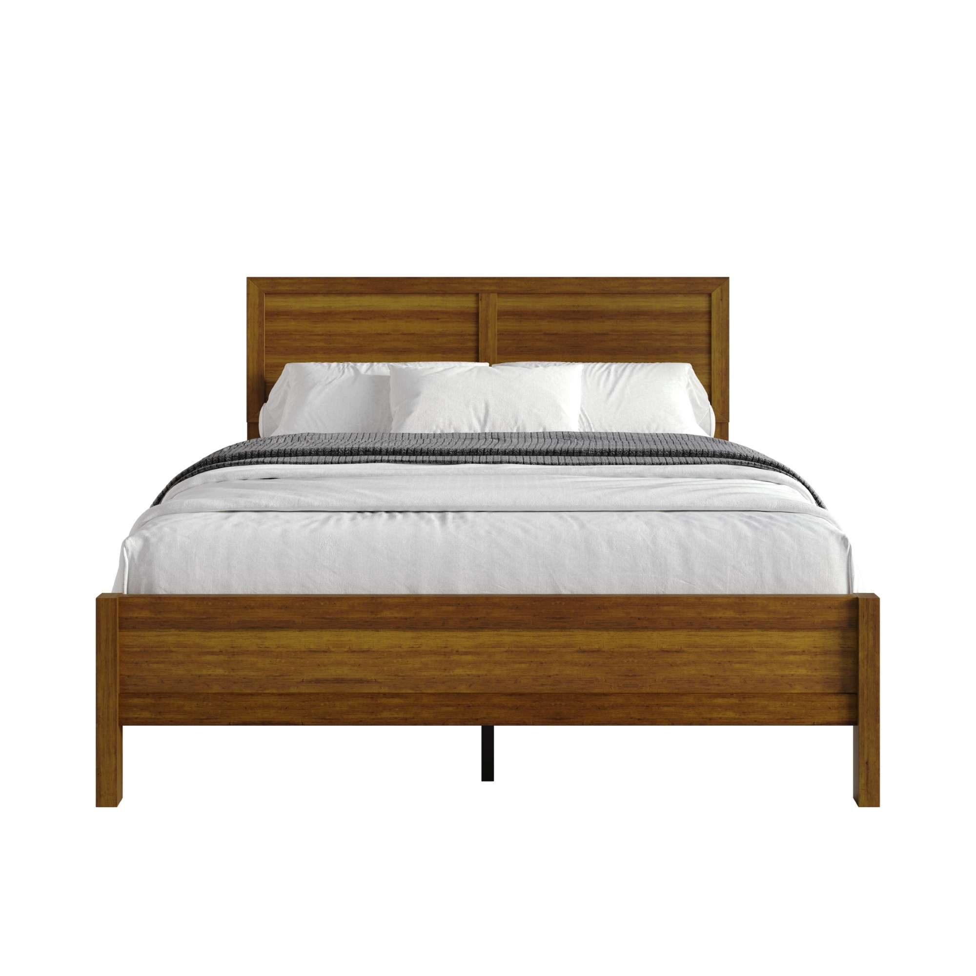 Clayfell Norton Wood Platform Bed With Slats Support, No Box Spring Required, Easy Assembly