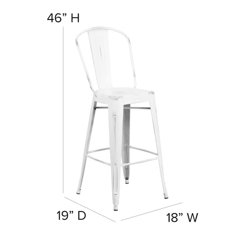 All-Weather Bar Height Stool with Poly Resin Seat