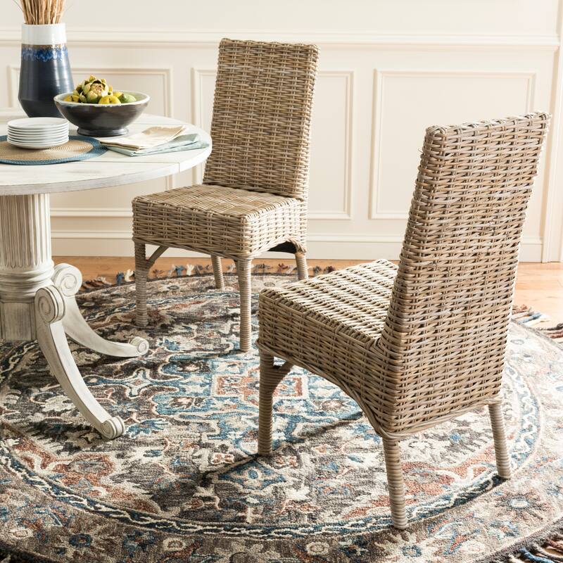 SAFAVIEH Karyl Unfinished Natural Wicker Dining Chair (Set of 2) - 18.5" x 18.5" x 38.1" - 19Wx19Dx38H