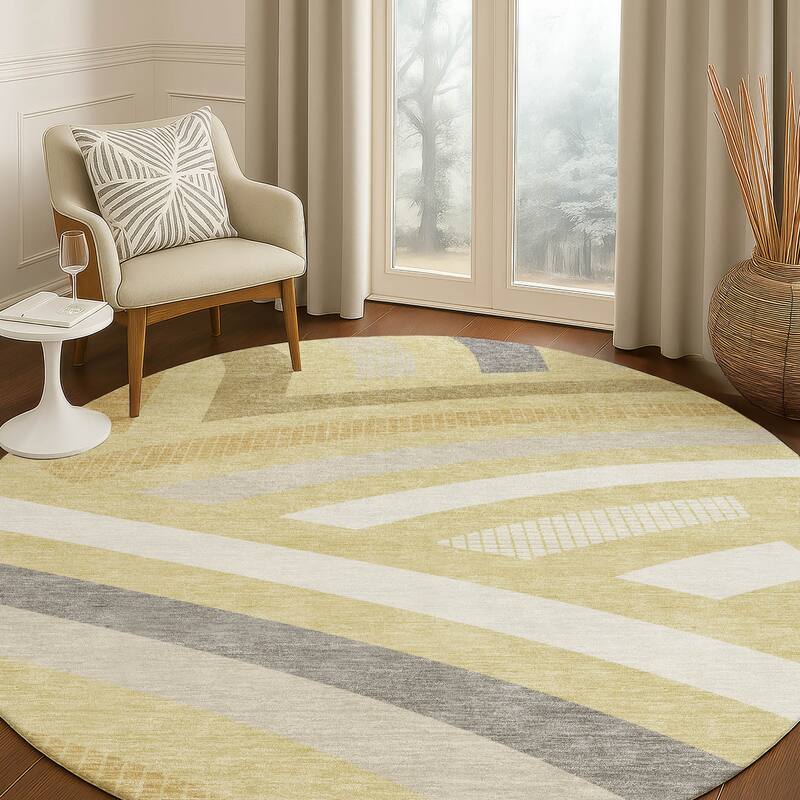 Machine Washable Indoor/ Outdoor Modern Jalen Chantille Rug