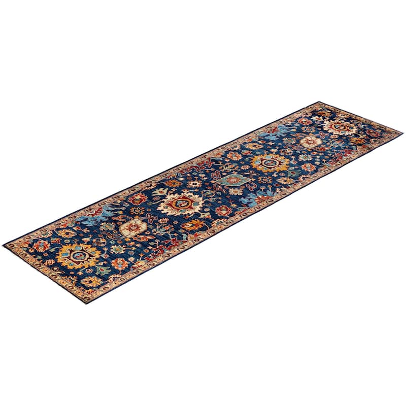 Serapi One-of-a-Kind Hand-Knotted Runner Rug - Blue, 2' 8" x 9' 9" - 2' 8" x 9' 9"