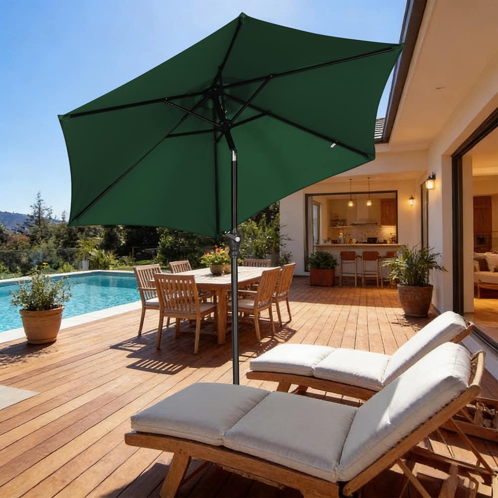 Ainfox 7.5ft Patio Umbrella Push Button Tilt Outdoor Market Umbrella Without Base