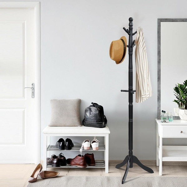 Black free 2025 standing coat rack