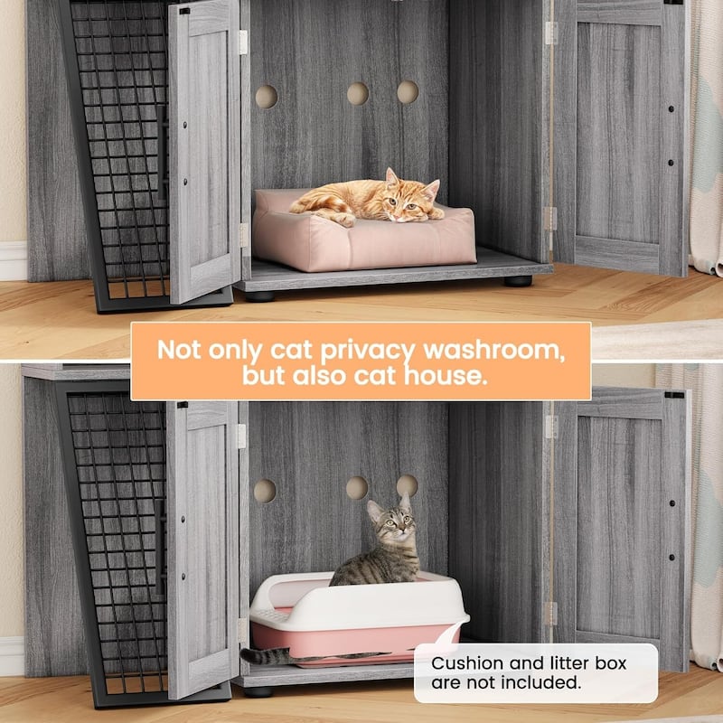 Litter Box Enclosure with Cat House