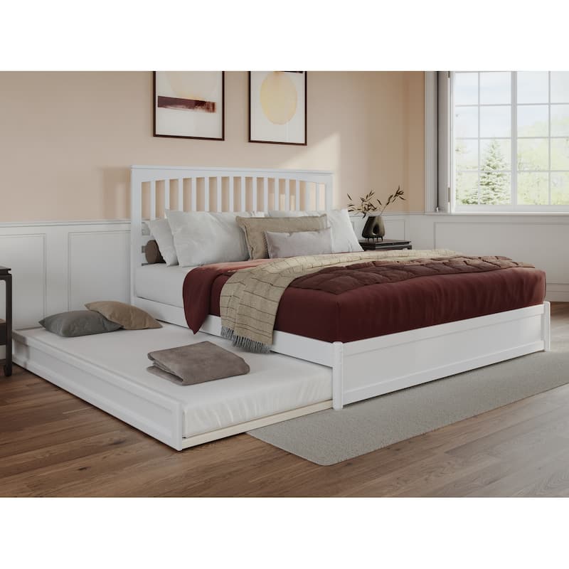Everett Platform Bed with Panel Footboard and Twin XL Trundle