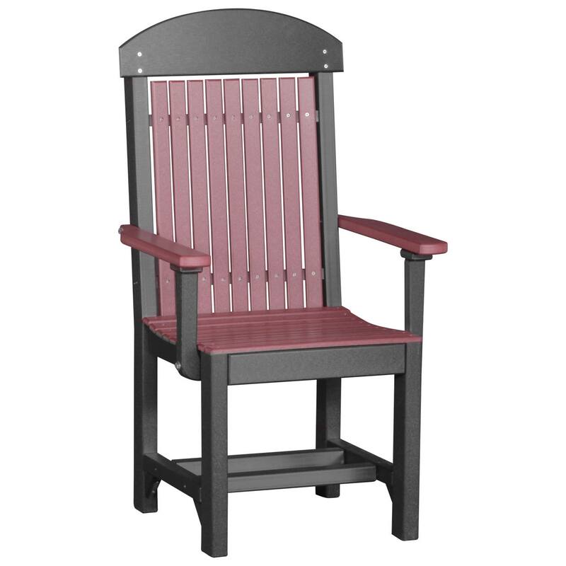 Set of 4 Poly Lumber Classic Dining Chairs - Arm Chair - Cherrywood & Black - Dining Height