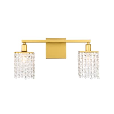 Olivia 2-light Glam Clear Crystals Vanity Light
