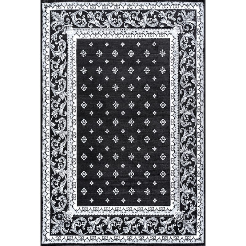 JONATHAN Y Marrakesh French Border Area Rug - 3 X 5 - Black/Gray