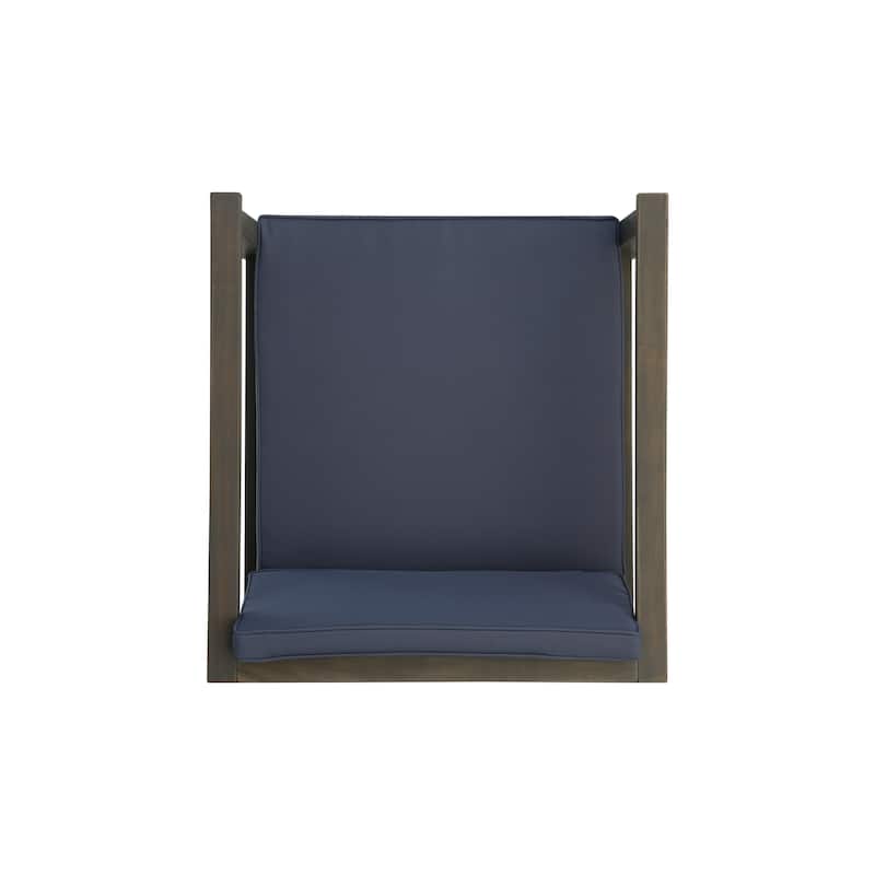 Newbury Outdoor Acacia Wood Club Chairs with Cushions (Set of 2) by Christopher Knight Home
