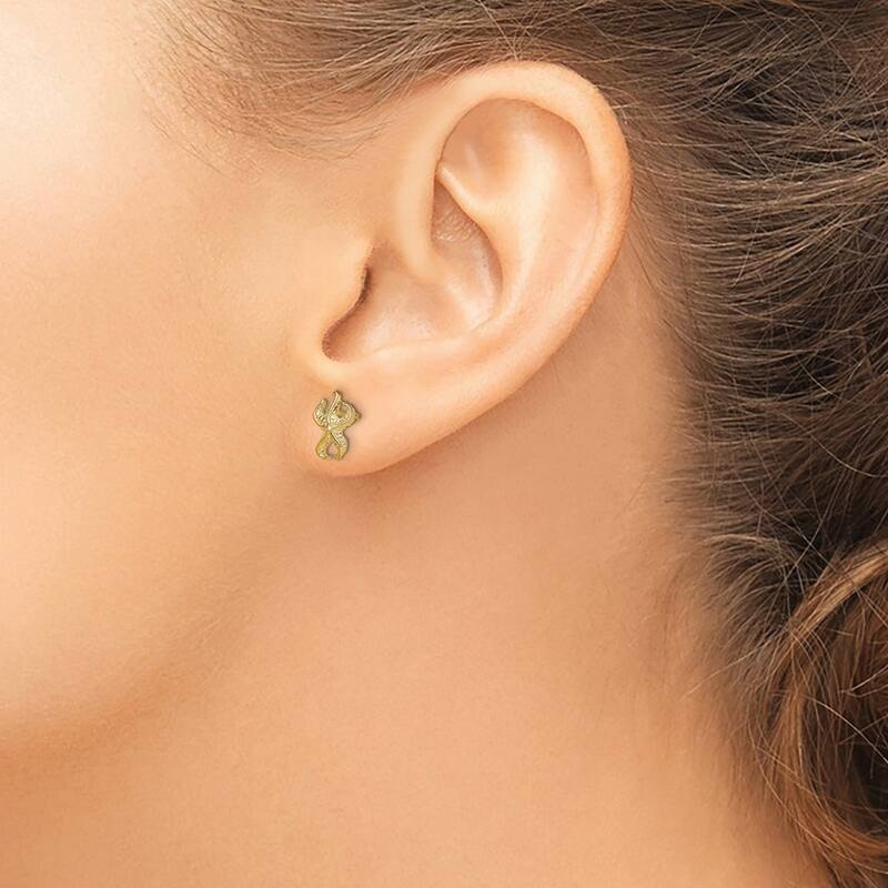 Curata 10k Yellow Gold Nautical Starfish Post Earrings - 10.63x6.5mm