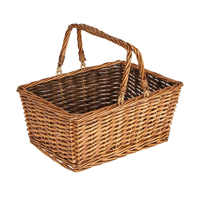 Household Essentials Handwoven Willow Market Basket - Brown