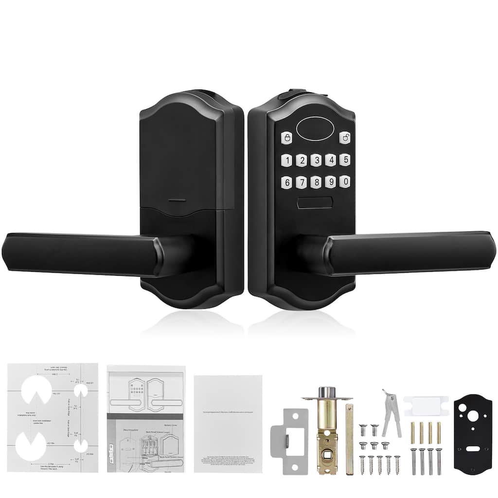 UIMOSO Keyless Entry Door Lock, Electronic Keypad Entry Lever, Password and Key Unlock Combination Door Lock - 5.63 x 2.76 in
