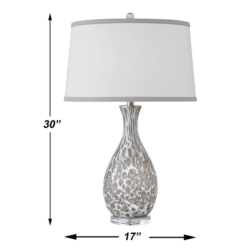 Ragno 30 in. Grey and White Glass Table Lamp