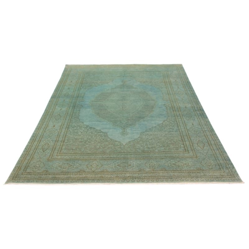 ECARPETGALLERY Hand-knotted Vibrance Light Blue Wool Rug - 9'0 x 11'9