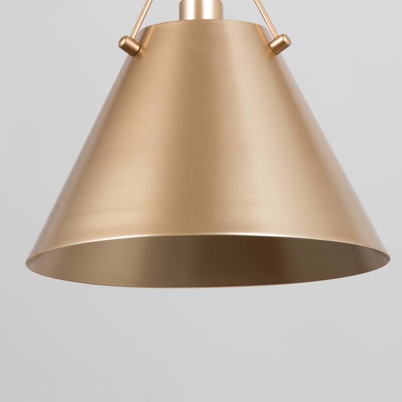 Modern Gold 1-Light Cone Pendant Light for Kitchen Island Dining Room - D8"x H 7"