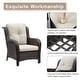 preview thumbnail 64 of 89, Outdoor Wicker High Back Club Chair with Cushions (Set of 2)