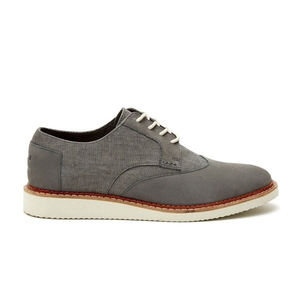 Brogue Leather Washed Canvas Derby 