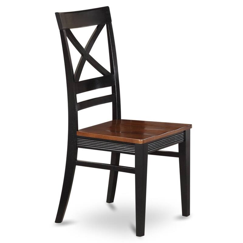 East West Furniture 3 Piece Kitchen Table Set- a Round Dining Room Table and 2 Solid Wood Seat Chairs, Black & Cherry