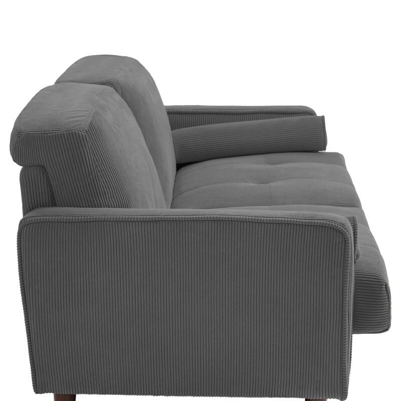 Corduroy 61.9" Loveseat Sofa Square Armrests