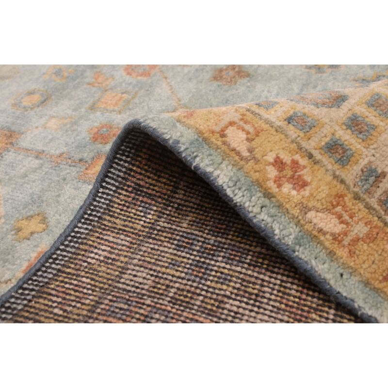 ECARPETGALLERY Hand-knotted Modern Oushak Light Blue Wool Rug - 8'0 x 10'1