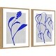 preview thumbnail 4 of 10, Amanti Art Azure Blossom Silhouette & Blue Lines Harmony 2 Piece by Treechild Framed Canvas Wall Art