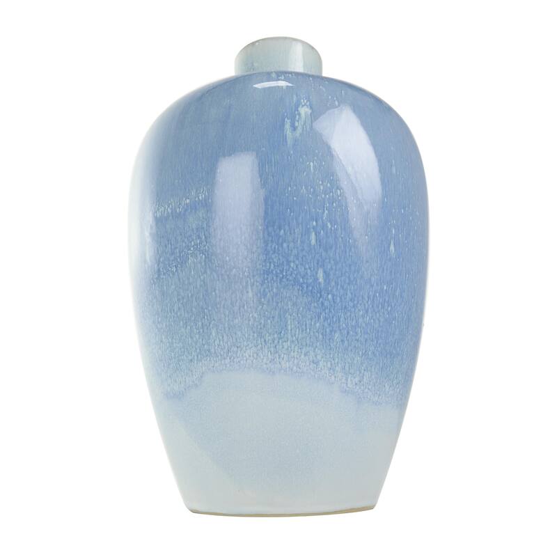 Ceramic Ombre Decorative Vase with Unique Texturing - Blue - Roche River Decor