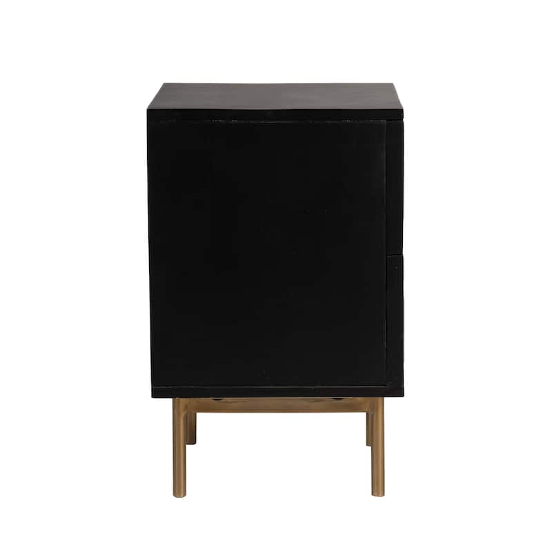 Curtis Solid Wood Two-Drawer Nightstand