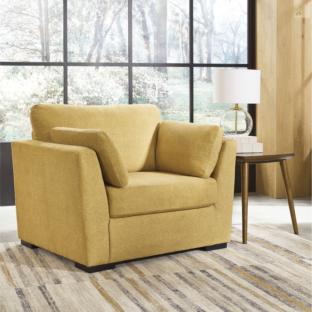 Roundhill Furniture Clareen Upholstered Chair-and-a-Half, Cutler Chair, Oversized Chair
