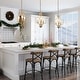 preview thumbnail 1 of 12, Modern Gold 3-Light Candle Chandelier Foyer Pendant Lights for Kitchen Island