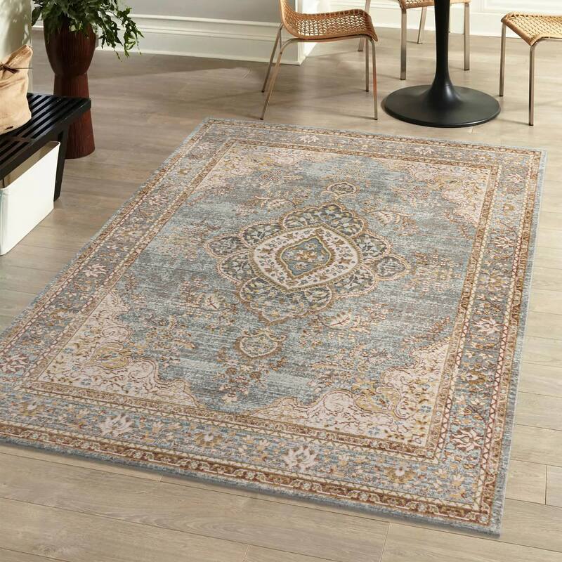 JONATHAN Y Lila Floral Medallion Area Rug