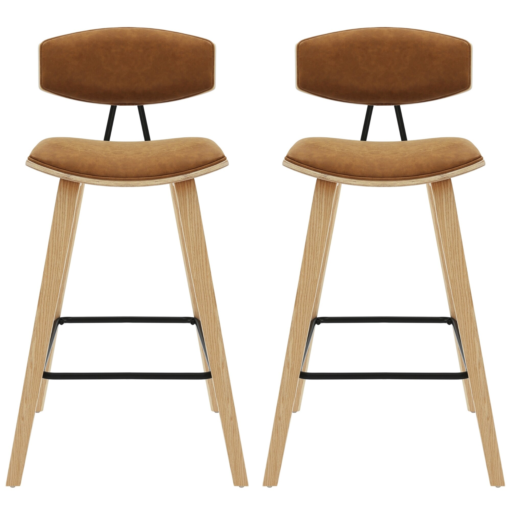 希少　Dos Passos Mid-century Fox Mid-Century Bar Stool, Upholstered Counter Height Chair with