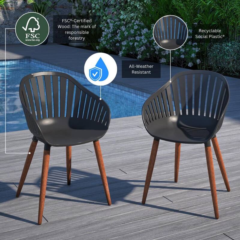 Amazonia FSC Wood Outdoor Patio Jenther Dining Set