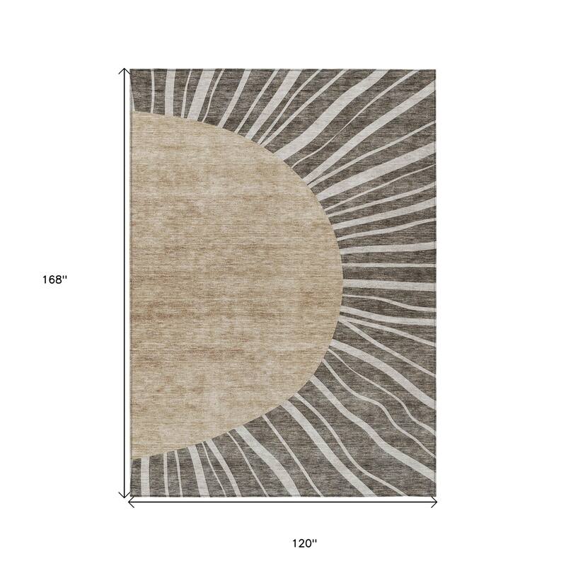 HomeRoots Abstract Transitional Rectangle Outdoor Rug