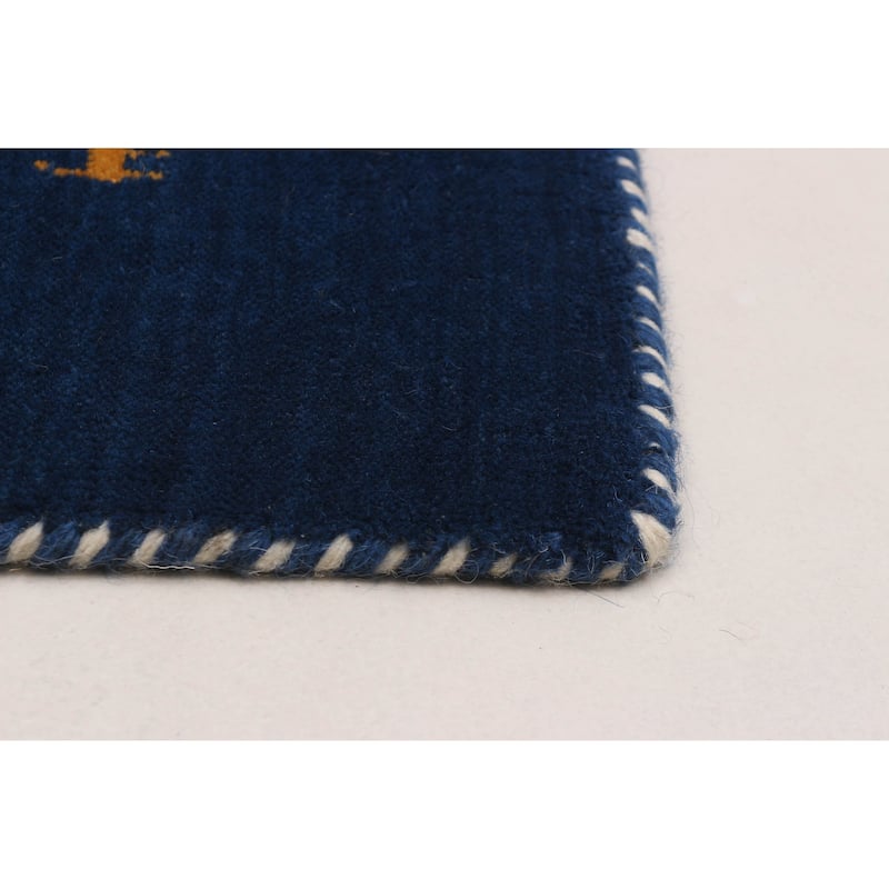 Kashkuli Gabbeh Navy Rug 4'0" x 5'6" - 4'0 x 5'6