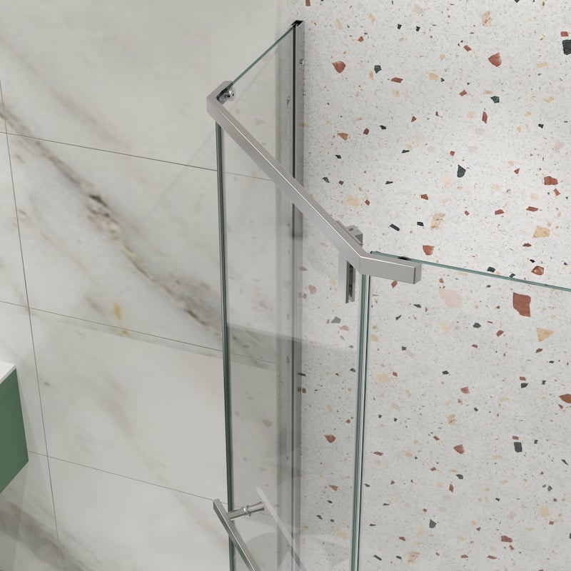 34.75'' W x 72'' H Semi-Frameless Neo-Angle Pivot Shower Door - 34.75" X 34.75" X 72"