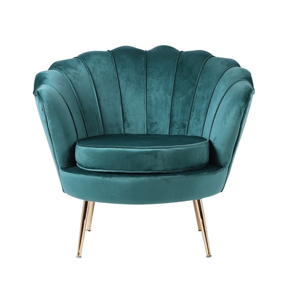 Green velvet cheap shell chair