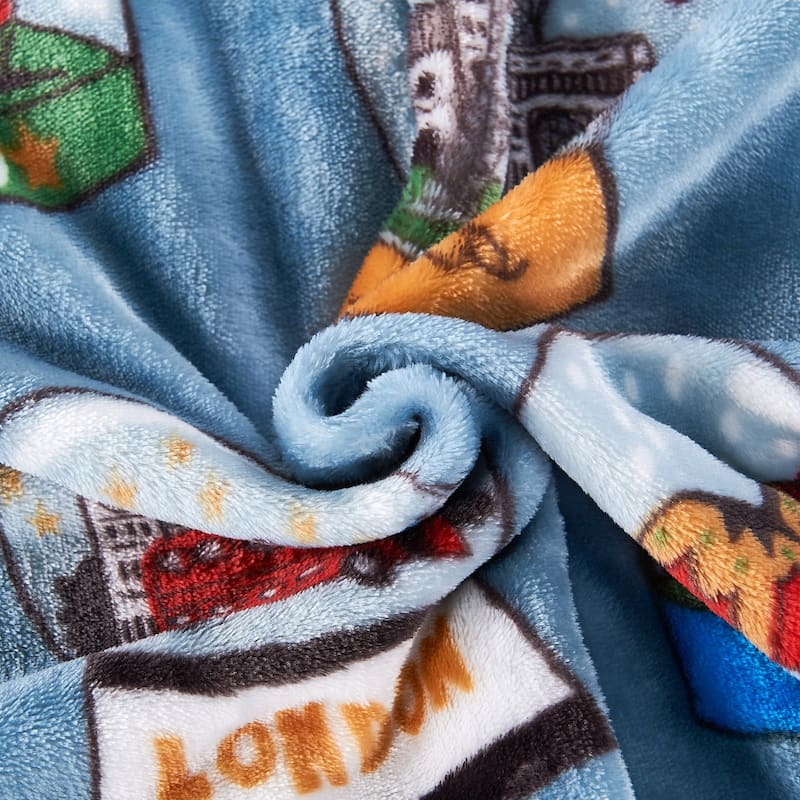Printed Cities Flannel Fleece Blanket