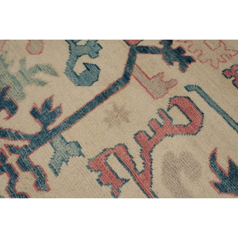 Hand Knotted Oriental 100% Wool Carpet Traditional Geometric Beige & Ivories Kazak Area Rug - 11' 3'' X 8' 7''